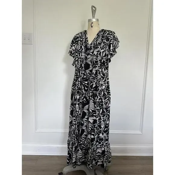 Maeve - Chic Black and White Floral Cassandra Maxi Dress, size S - Picture 4 of 12